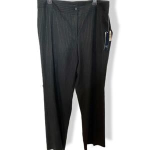 Anne Klein dress pants slacks trouser black pinstripe 16 NWT